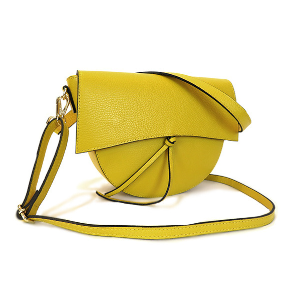 Wholesale Made In Italy Elegant Genuine Leather Crescent Shaped Crossbody Bag For Ladies For Everyday Wear