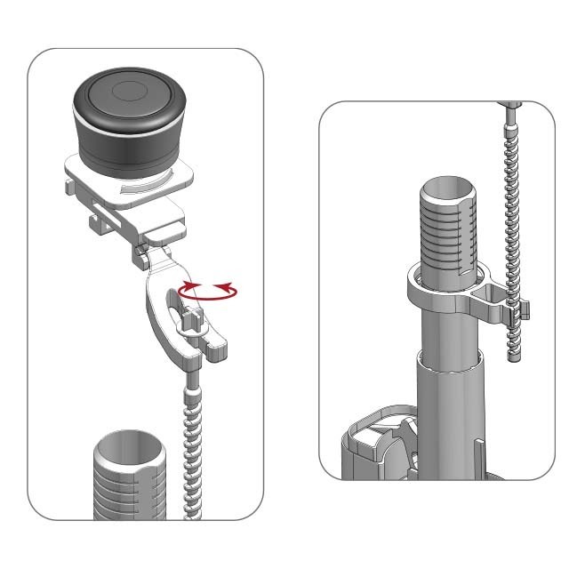 High Quality Italian Brand Single Flushing Toilet Flush Valve By Mechanical Pushing Flush Bottom Valve