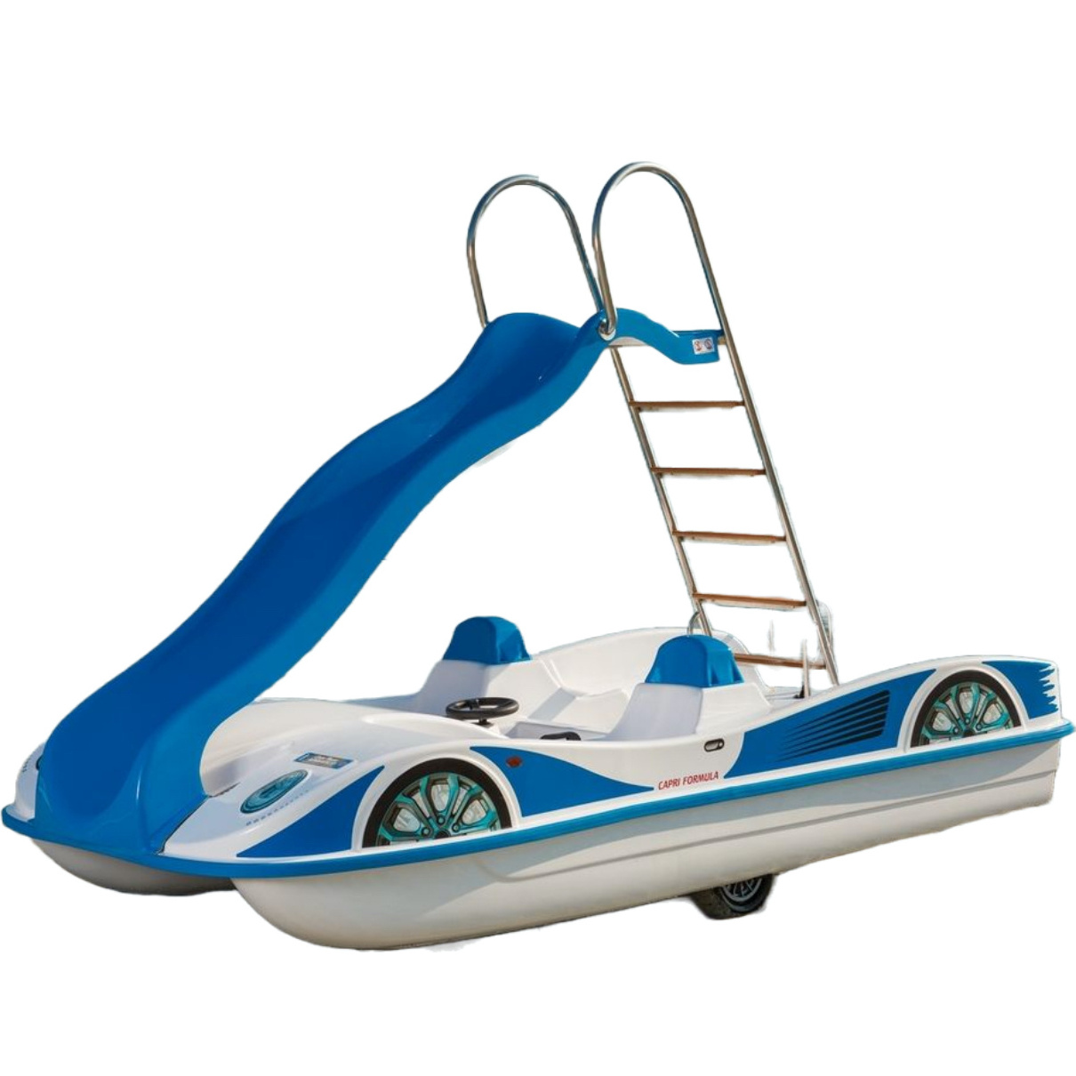 High italian Quality fiberglass WAVE SLIDE 5 person pedal boat CAPRI FORMULA  for kids and adult