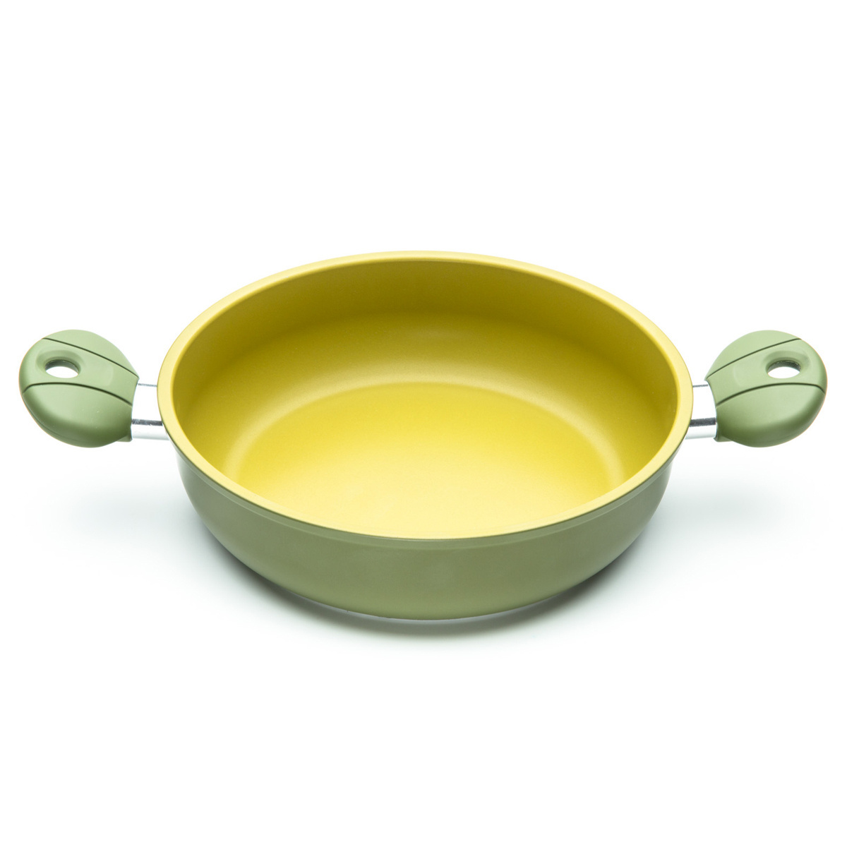 OLIVILLA Made in Italy diam 24 cm olive oil non-stick aluminum green color spray coating deep pan 2 h for cooking