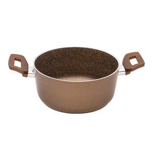 TERRA Made in Italy diam 24 cm olive oil non-stick aluminum brown stone effect color rolled coating casserole for cooking