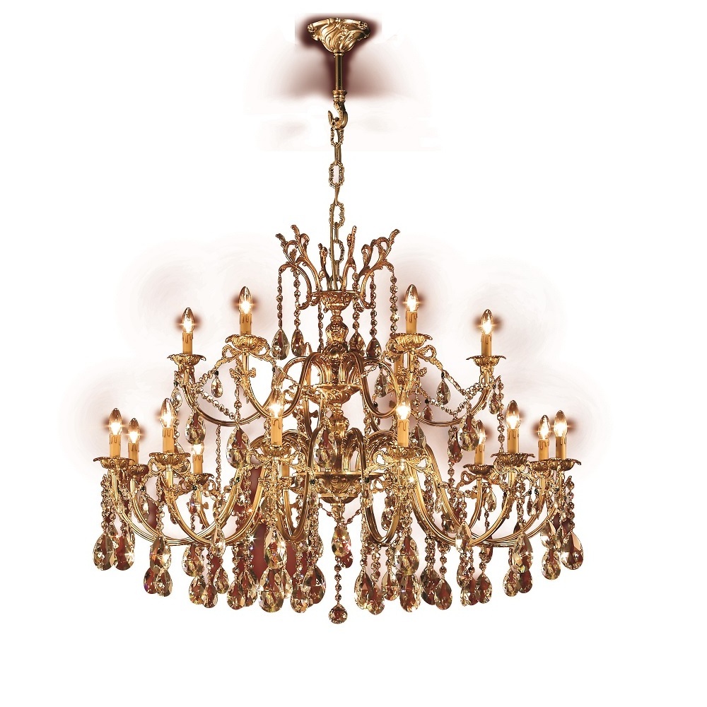 PREMIUM QUALITY 18-LIGHT CHANDELIER MADE IN ITALY IN  ANTIQUE  GOLD FINISH