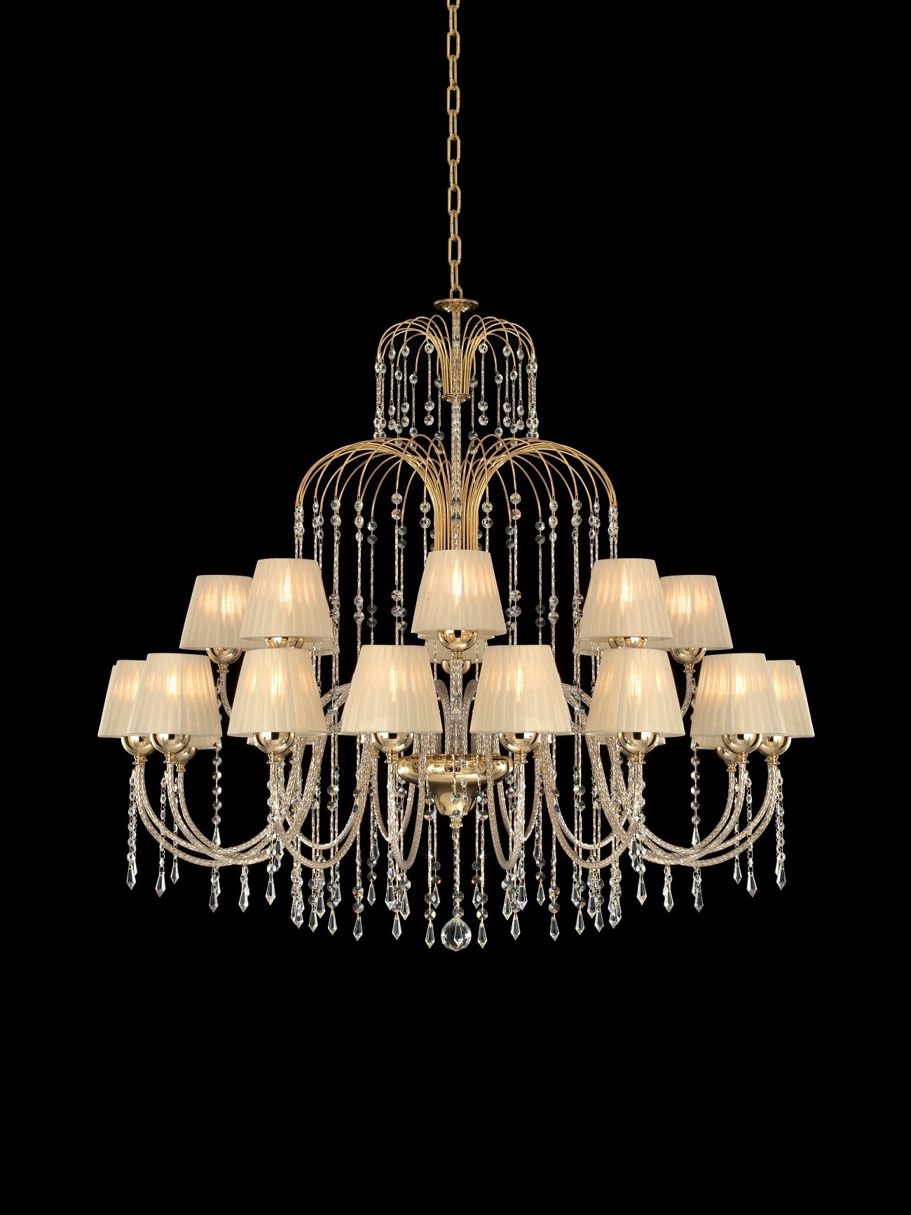 HIGH QUALITY MADE IN ITALY  24-LIGHT  CHANDELIER GOLD FINISH