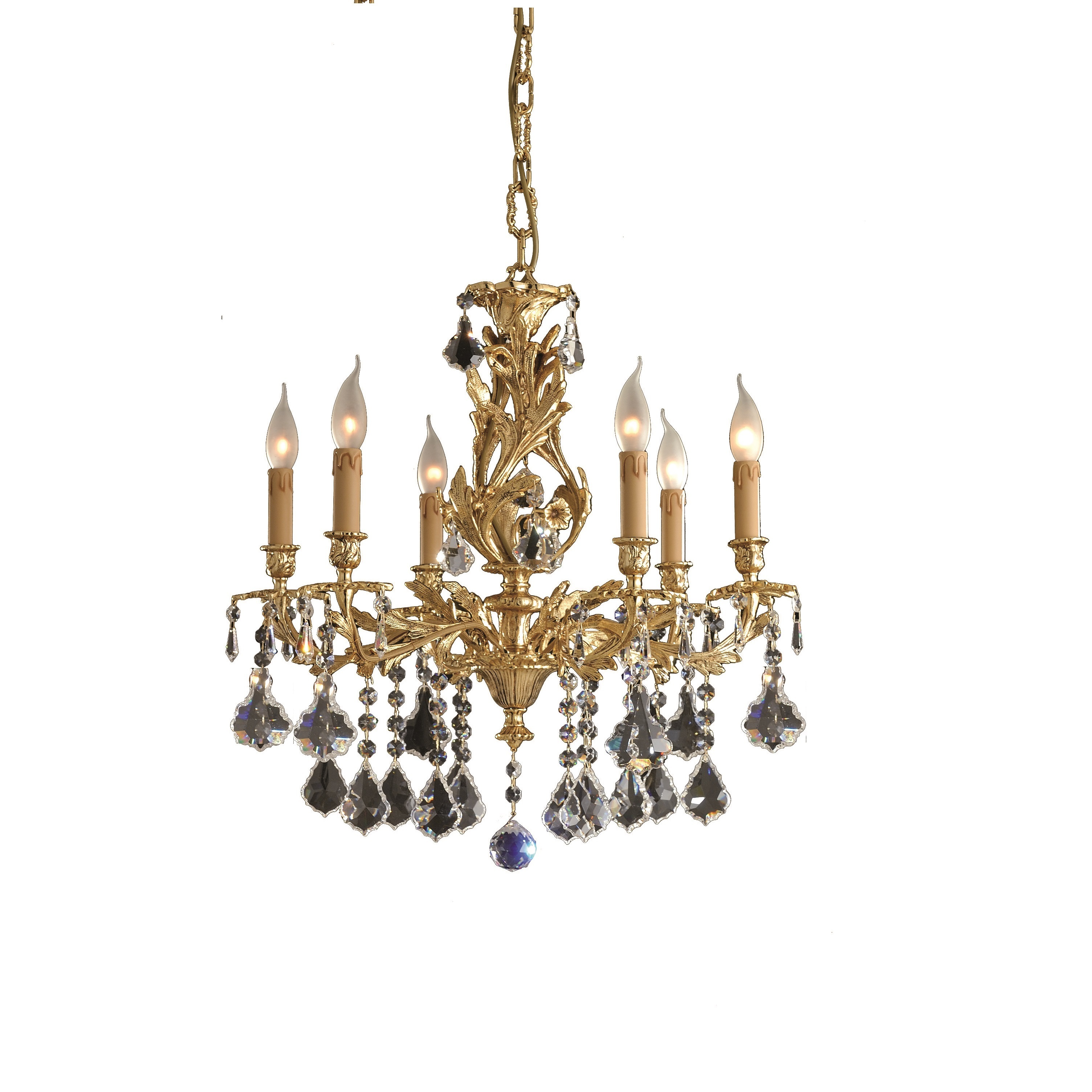 6-LIGHT CHANDELIER MADE IN ITALY  IN ANTIQUE  GOLD FINISH TOP QUALITY  crystal chandeliers ceiling luxury