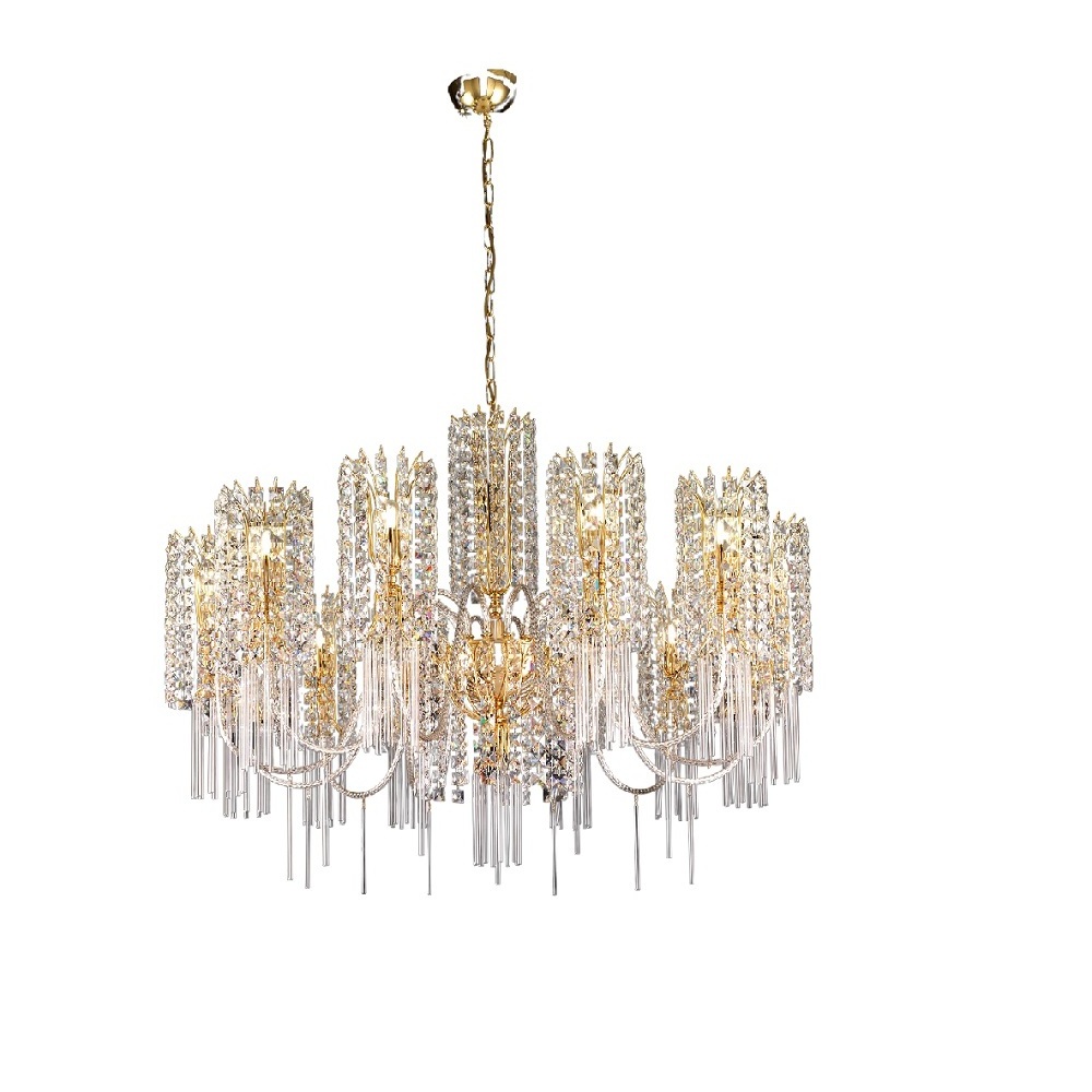 PREMIUM QUALITY 12-LIGHT CHANDELIER MADE IN ITALY GOLD FINISH