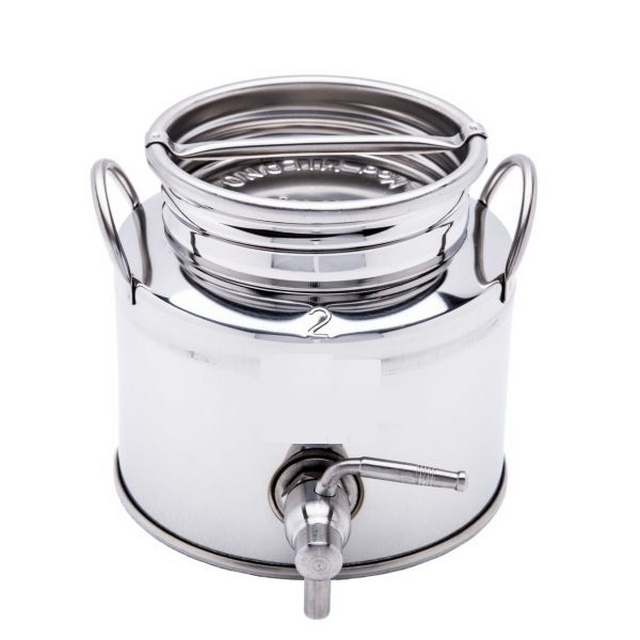 2 lt high quality  stainless steel bottom crimped container for olive oil milk water honey rhum alcohol