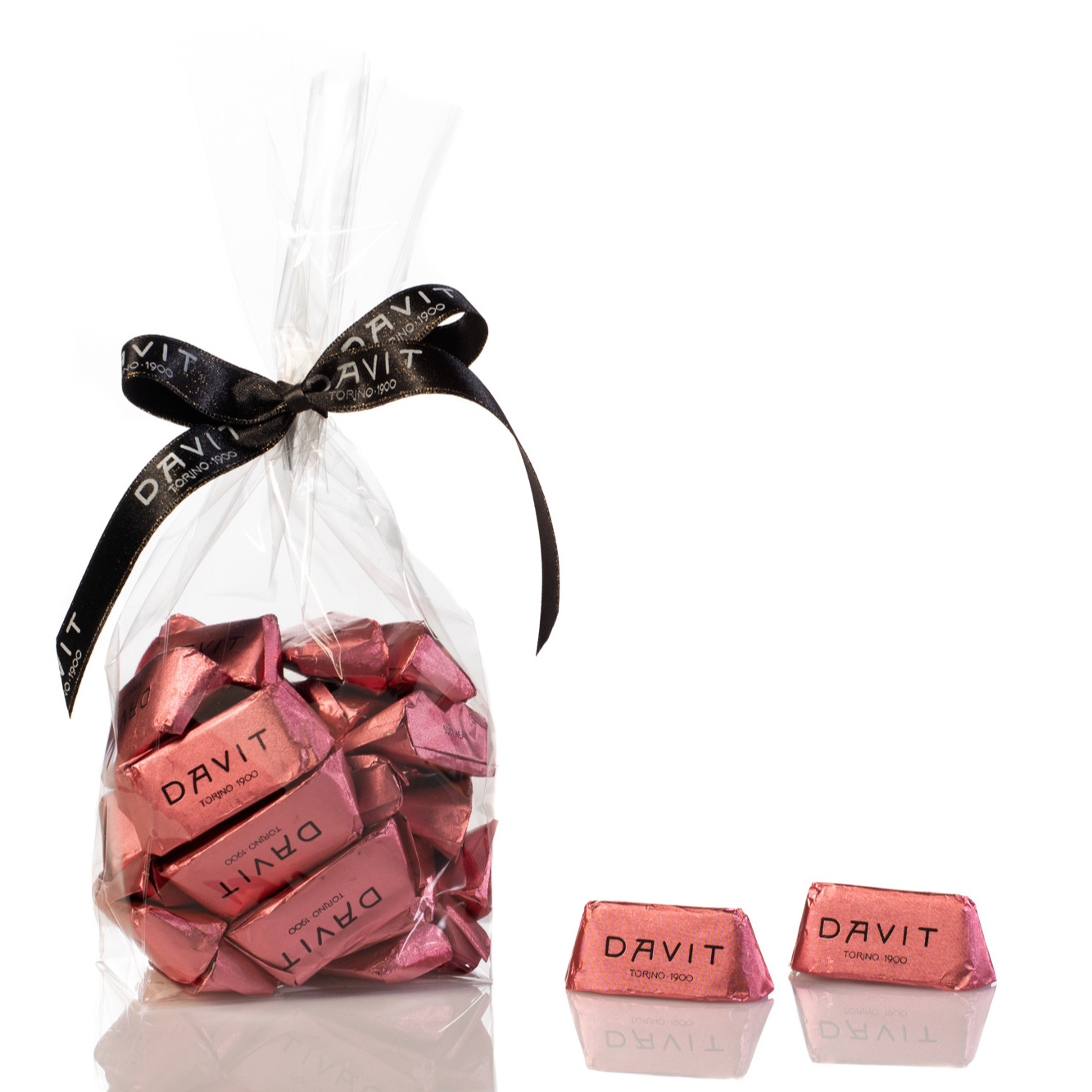 Luxury Italian dark and milk chocolate with hazelnut filled with Gianduia cream Soft Heart Gianduiotto