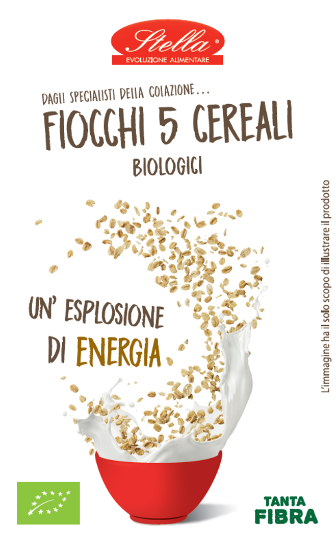 WholeSale Five Cereal Flakes Organic Bio Cereal Breakfast Italian High Quality Product Private Label