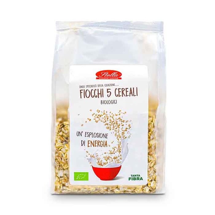 WholeSale Five Cereal Flakes Organic Bio Cereal Breakfast Italian High Quality Product Private Label