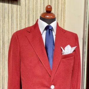 Best Quality italian product Red Suit summer tailored jacket 100% cotton Made in Italy Men's apparel