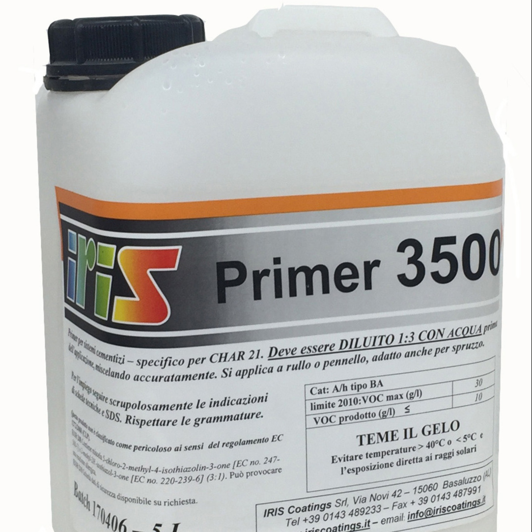 Special primer IRIS Primer 3500 for intumescent coatings for concrete structures, professional use primer for reactive coatings