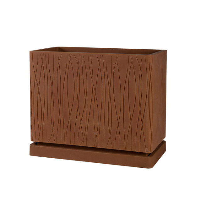 Top quality made in Italy rotomoulding rectangular High Rectangular Planter NATURALIA cm 55x35x55h Corten