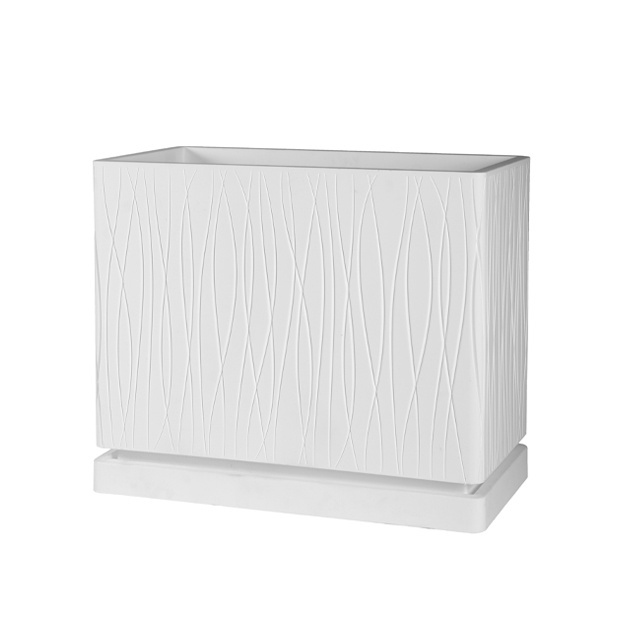 Top quality made in Italy rotomoulding rectangular High Rectangular Planter cm 65x35x55h Optical white