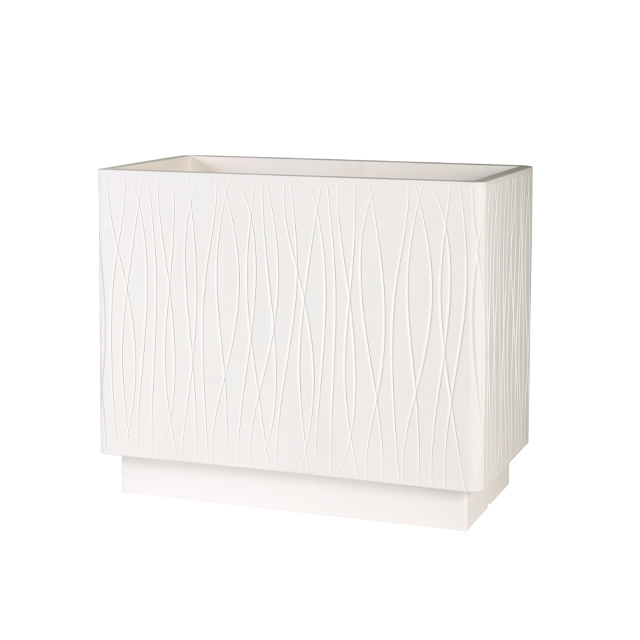 Top quality made in Italy rotomoulding rectangular High Rectangular Planter cm 65x35x55h Optical white