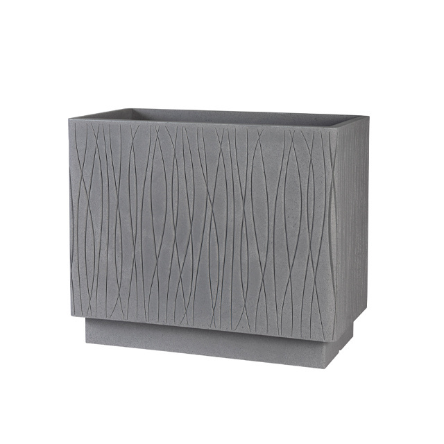 Top quality made in Italy rotomoulding rectangular High Rectangular Planter cm 65x35x55h Optical white