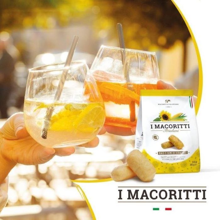 I MACORITTI BREADSTICKS: premium Italian quality original mini breadsticks with corn flakes and sunflower seeds