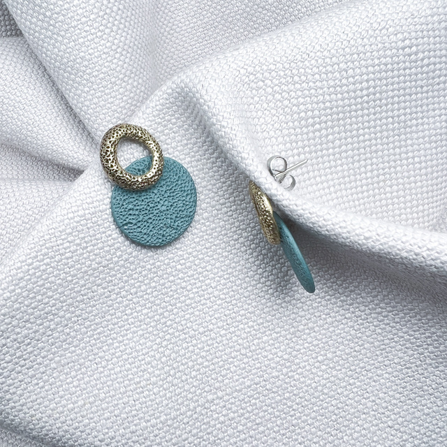 High quality porcelain and bronze Reef circle earrings handmade in Italy perfect for sophisticated outfit