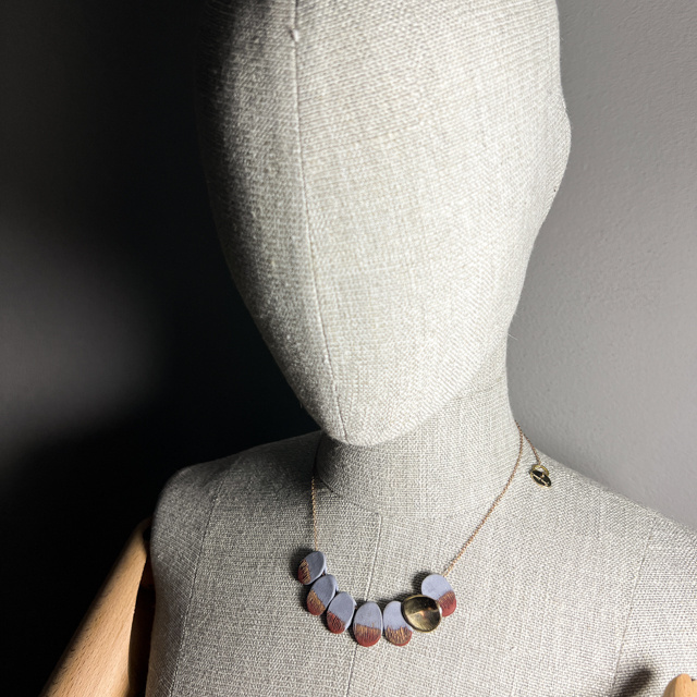 Handmade high quality porcelain Petal Necklace handmade in Italy for elegant outfit