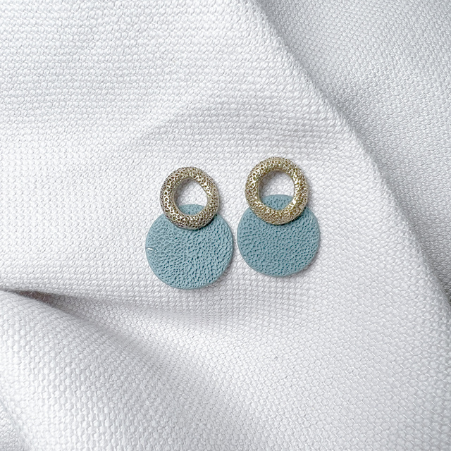 High quality porcelain and bronze Reef circle earrings handmade in Italy perfect for sophisticated outfit