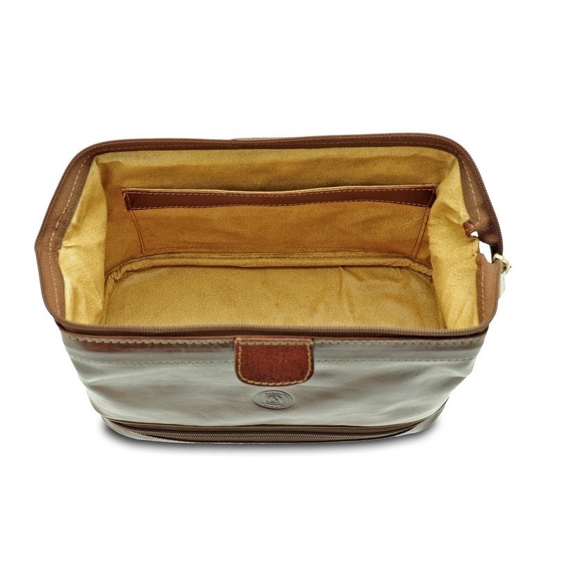 High quality premium material handmade toiletry brown made in italy bag for retailer distributor 3264GD02