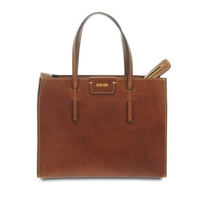 High quality leather bag for woman made in italy cow vacchetta brown handmade shoulder brown 12114GD02