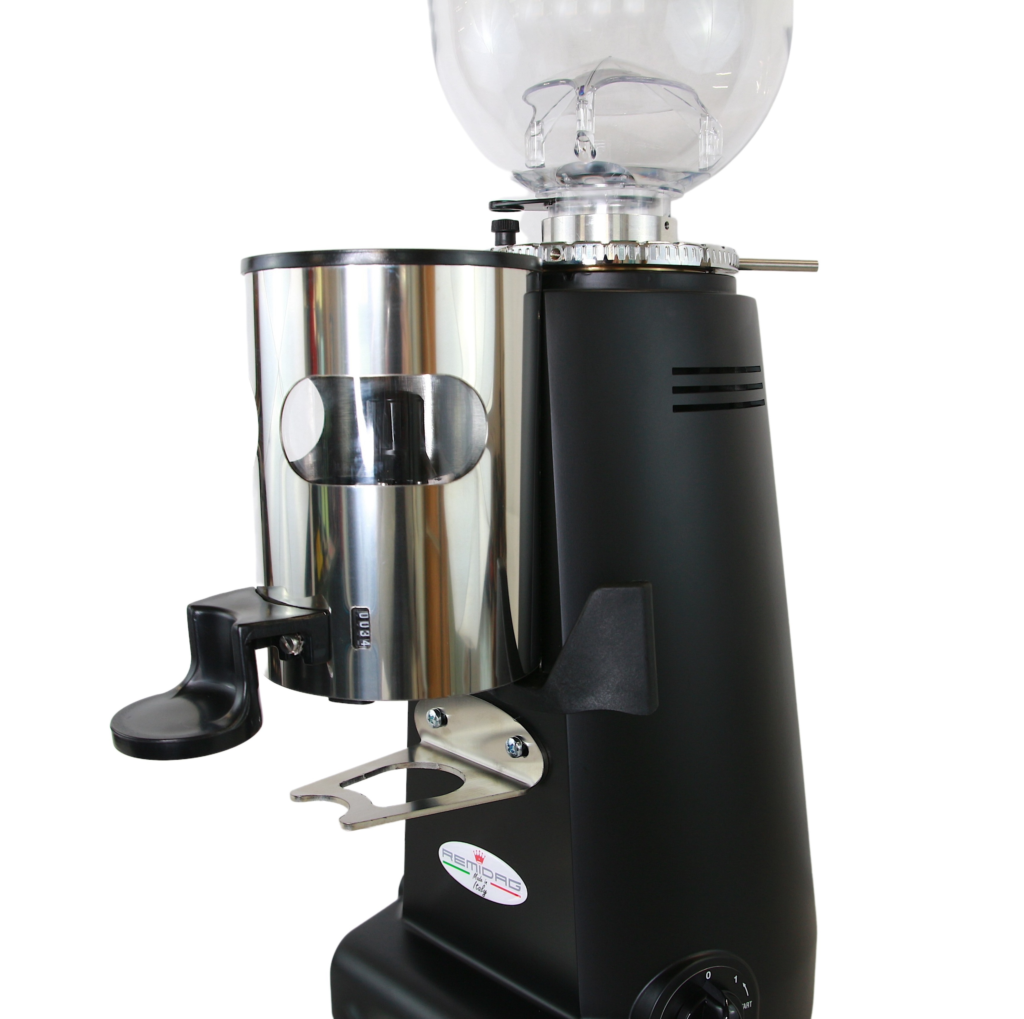 QUALITY ITALIAN PROFESSIONAL COFFEE GRINDER DOSER MANUAL FOR CAFES HORECAFLAT BURRS 83mm BLACK