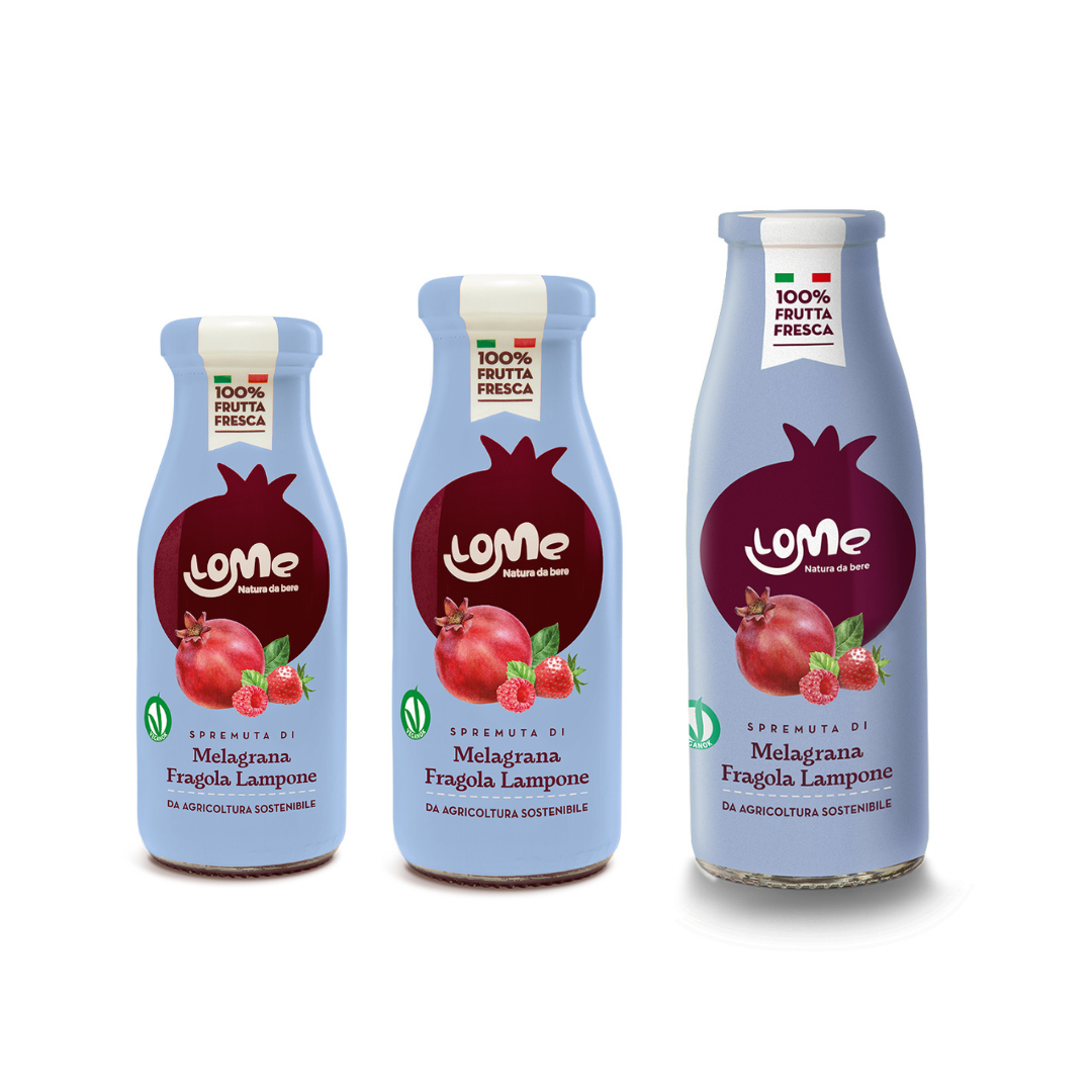 High Quality Pomegranate Juice with strawberry and raspberry 200ML not from concentrated fresh drink from Italy