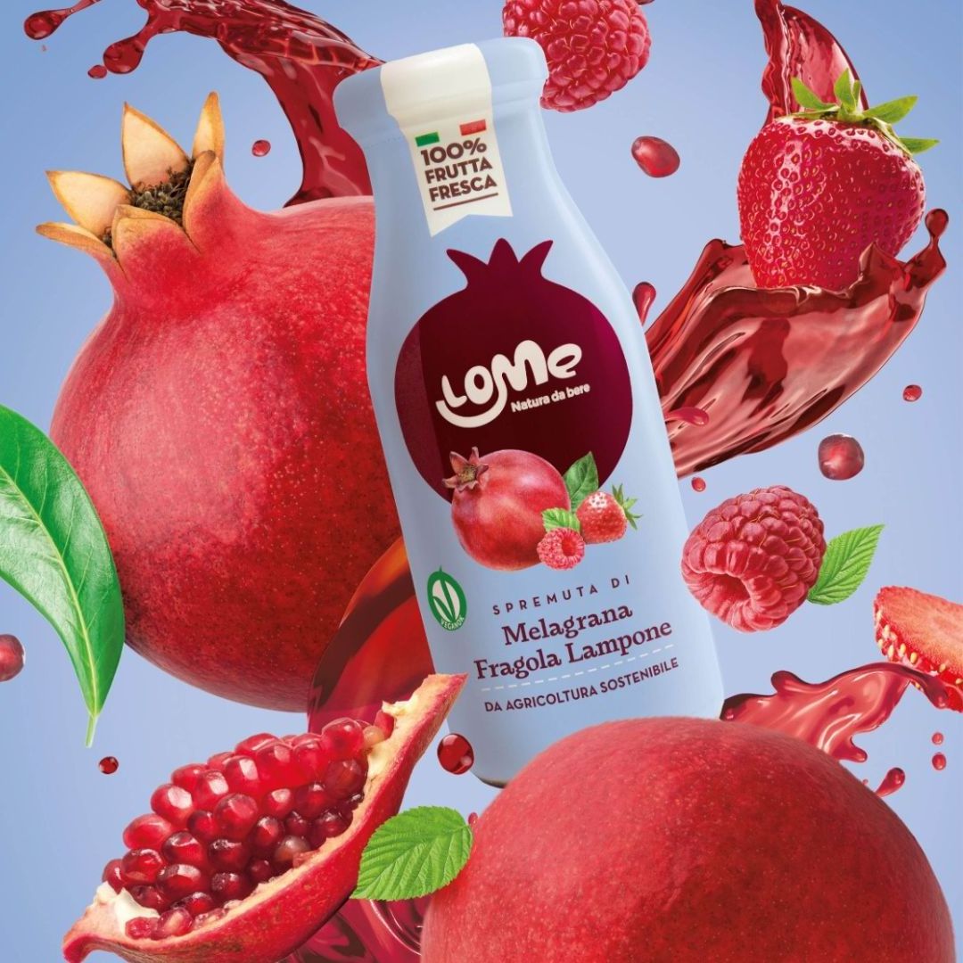 High Quality Pomegranate Juice with strawberry and raspberry 200ML not from concentrated fresh drink from Italy