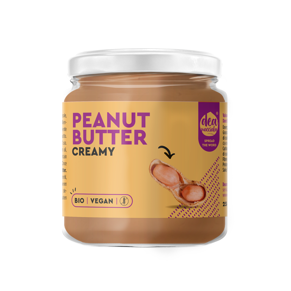 Tasty organic peanut butter with roasted peanuts  