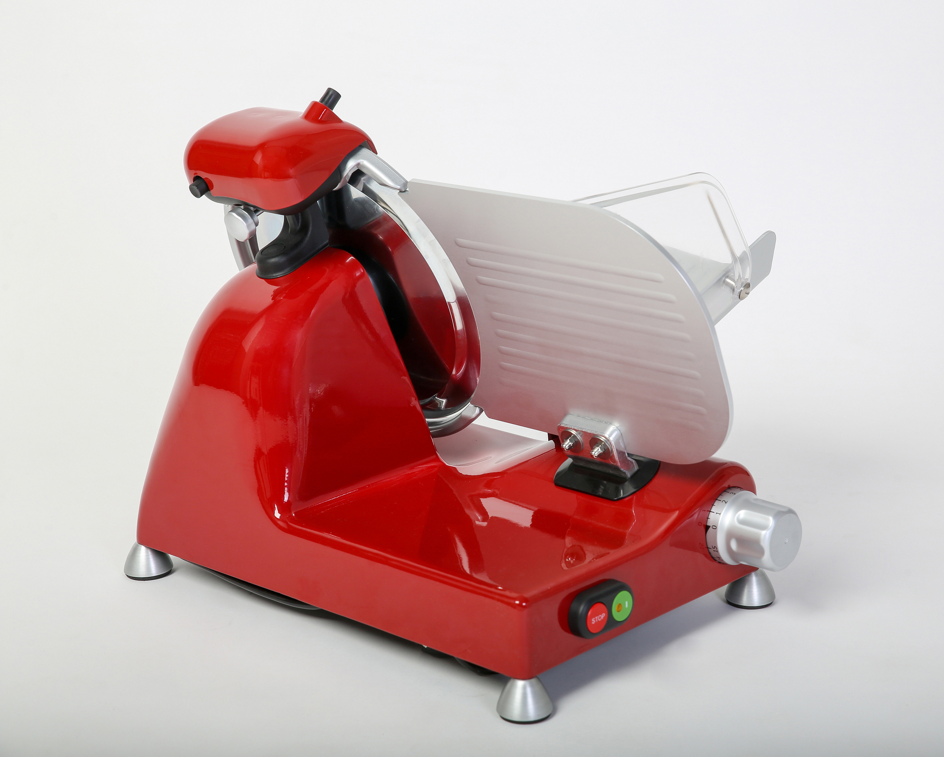 Special Luxury Red 250 Mm. Electric Household Slicer Upper And Lower Cover For Cutting Meat Cheese Vegetables