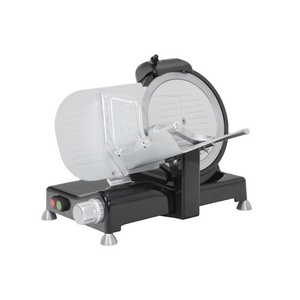 Black Luxury Household Slicer 250 Mm. Lacquered Aluminium Fixed Sharpener For Cutting Meat Cold Cut Cheese Vegetables