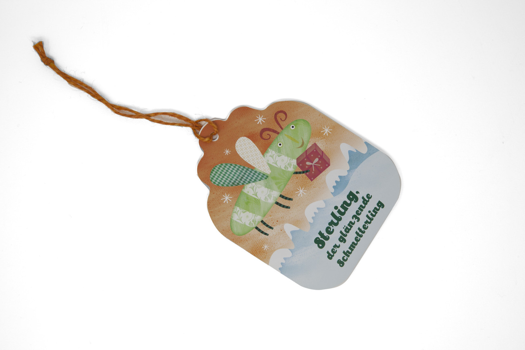 Christmas decoration - The butterfly in Christmas sky, with s-eed to plant in spring time