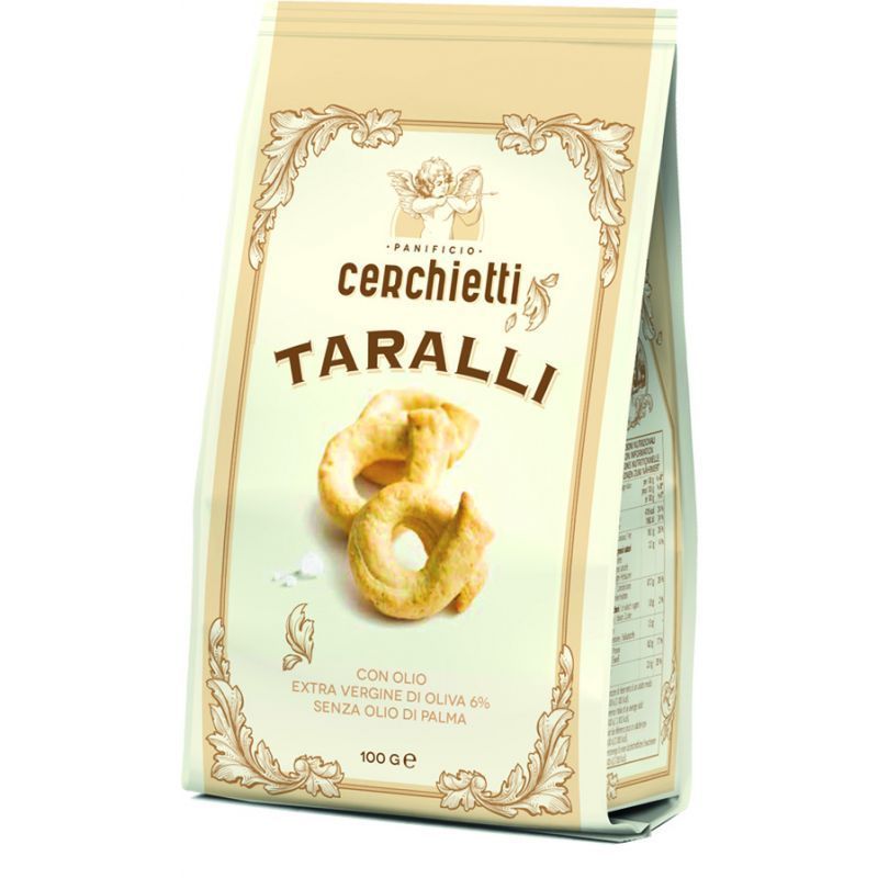 High quality italian Taralli typical Apulian salted biscuits with  extra virgin olive oil