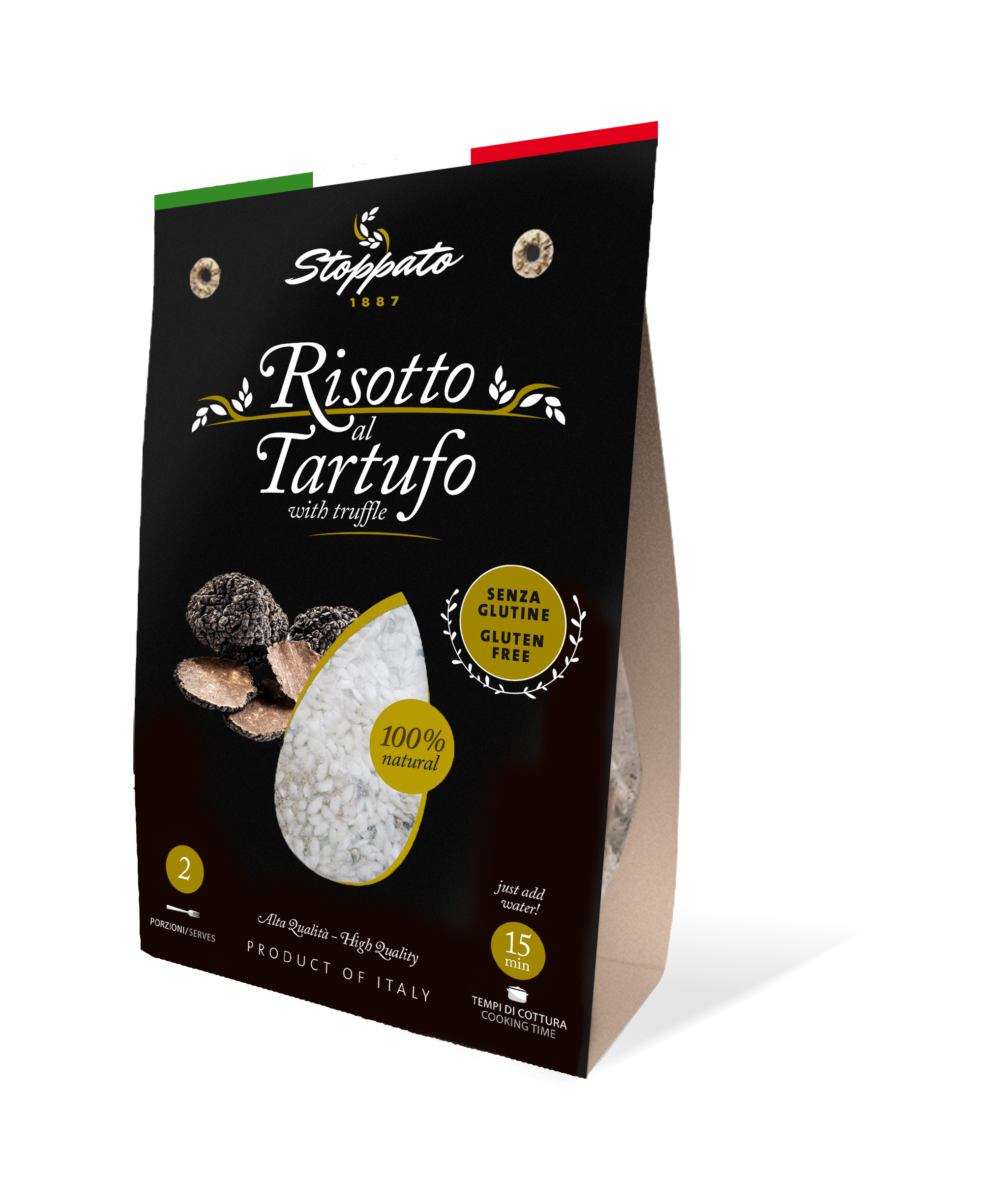 Rice with flakes of truffle for cooking an excellent Italian risotto 180 g 100% gluten-free and vegan