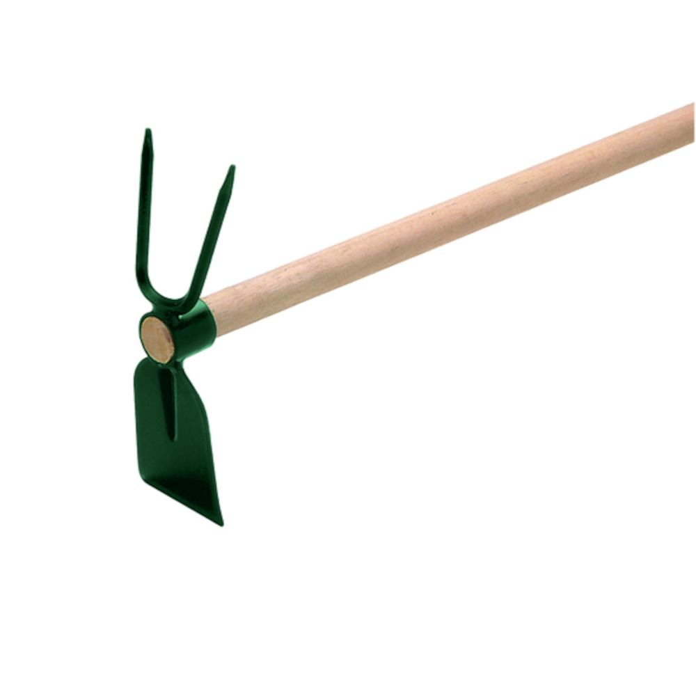 Italian best quality steel hoe square and bident round eye with handle 120 cm for farming