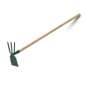 Italian quality steel hoe square and trident with handle 120 cm for gardening and farming