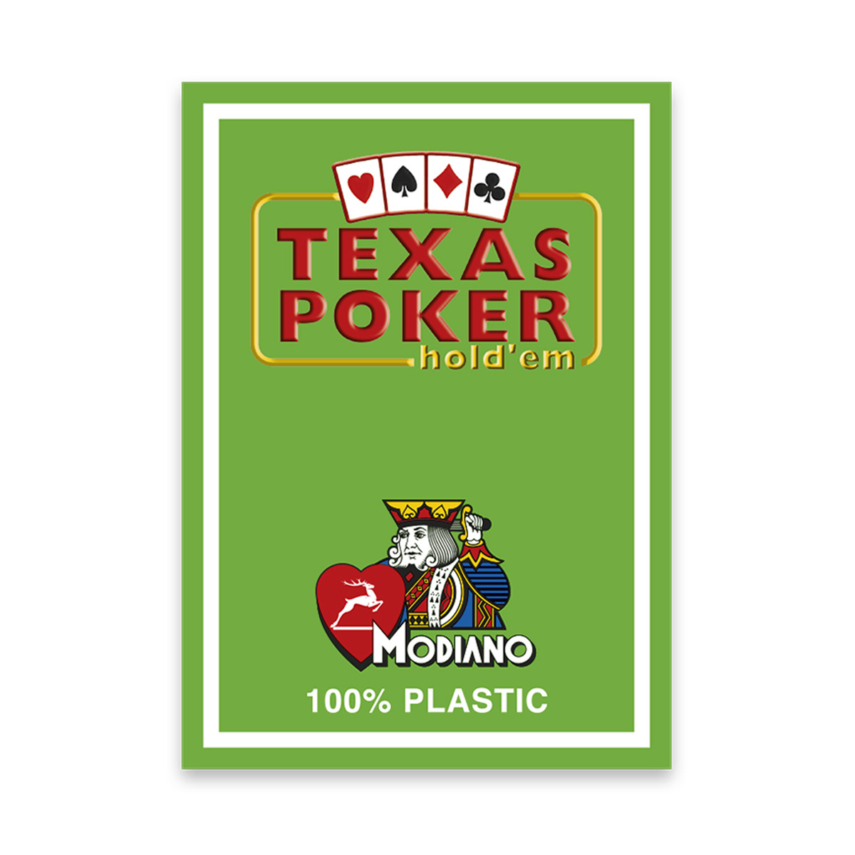 Excellent quality Italian Modiano Texas Poker 2 Jumbo Index playing cards in PVC light green ideal for professional players