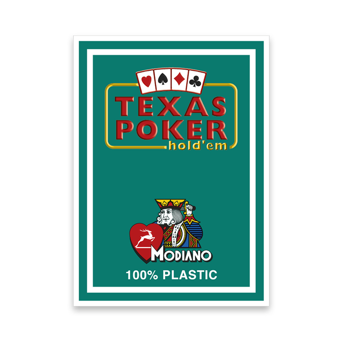 Excellent manufacture PVC Modiano Texas Poker 2 Jumbo Index playing cards deck dark green for professional players