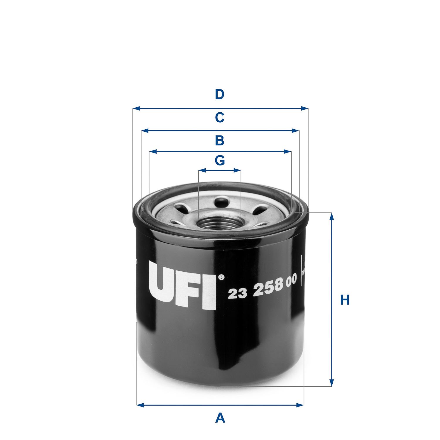 High-Capacity UFI Filters Engine Oil Filter - Enhanced Oil Cleanliness 23.258.00 - For A Smooth Running Engine