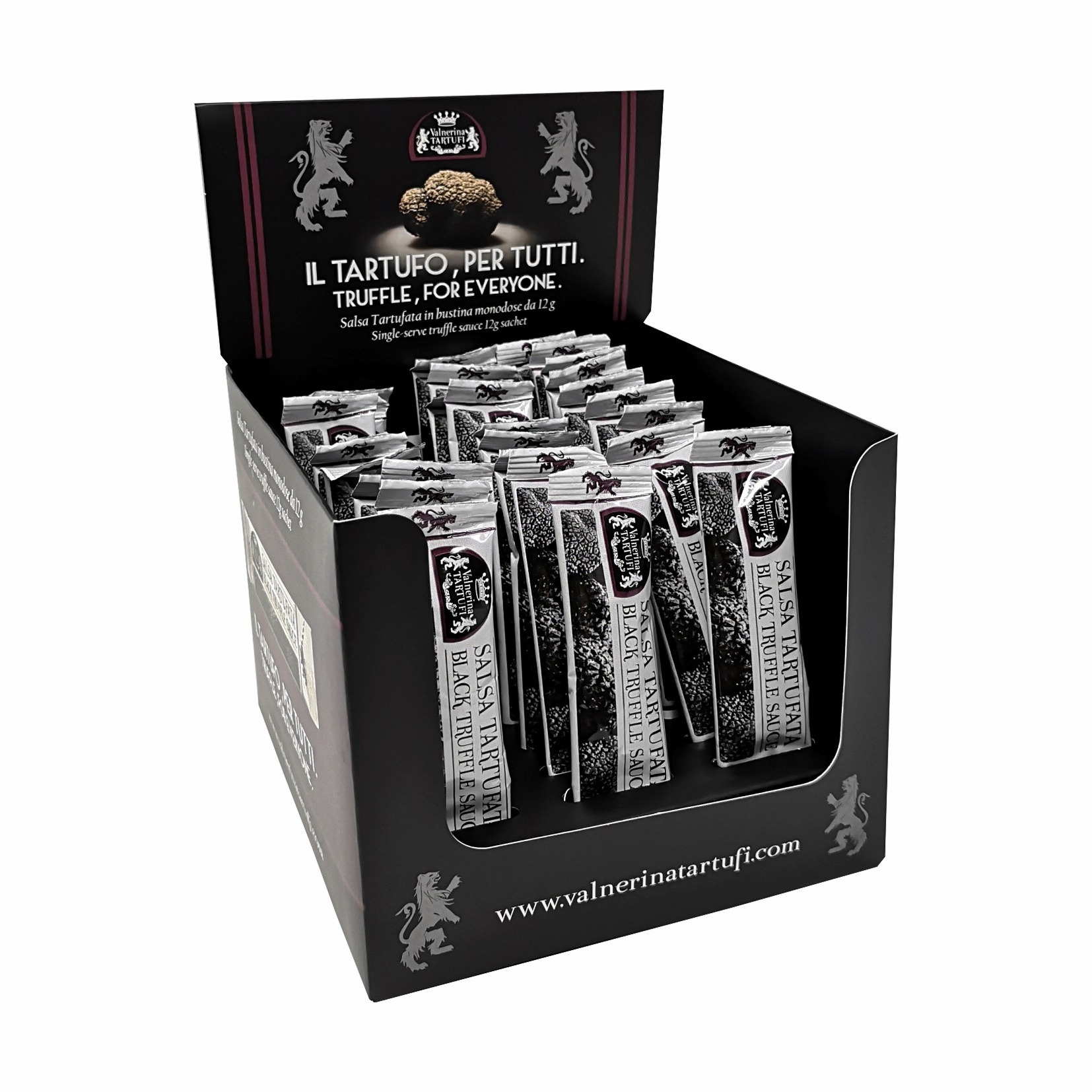 12g single-serve sachet Black Truffle Sauce 5% Aestivum Porcini mushrooms Italian Quality Vegan Vegetarian Halal