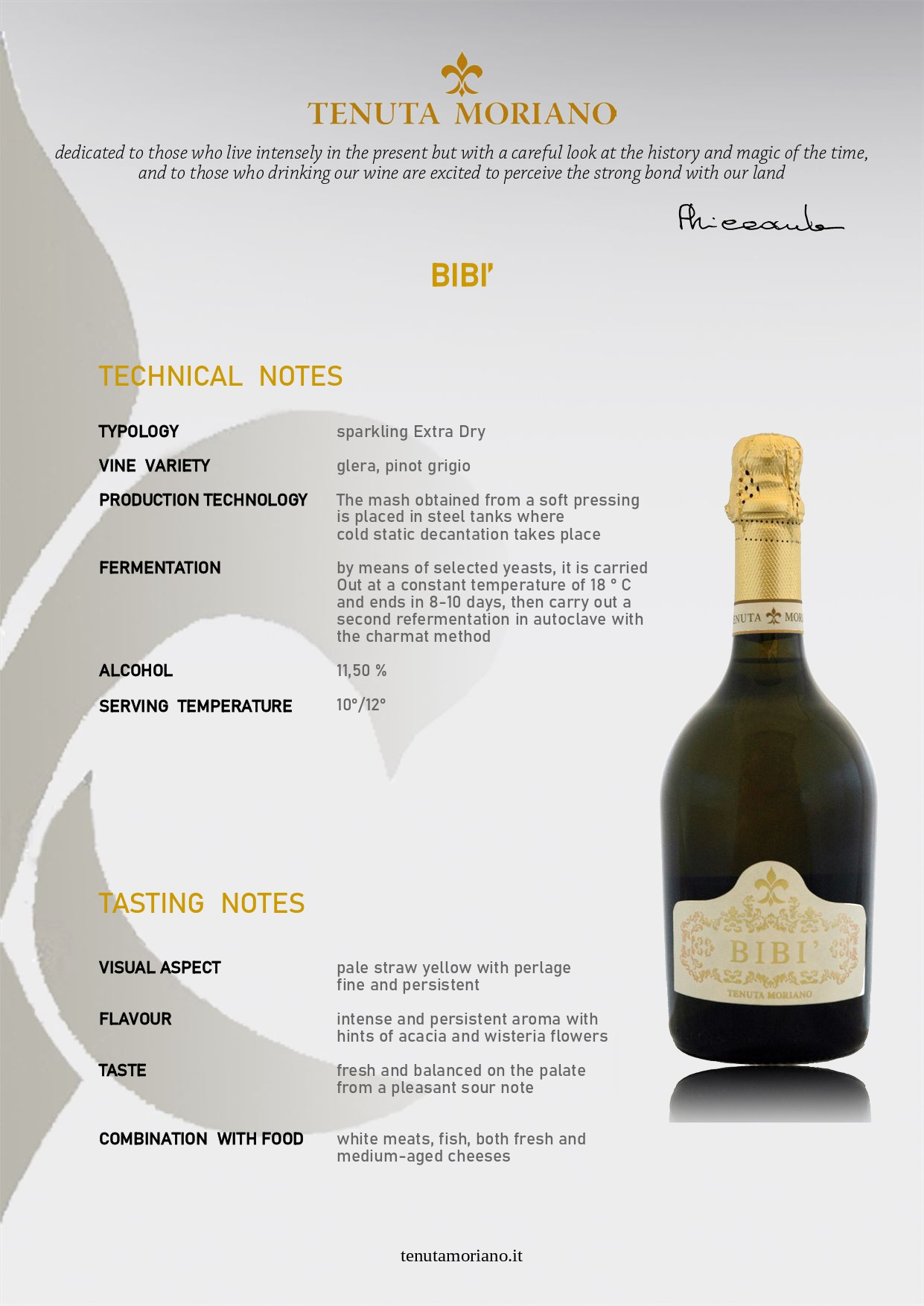 Premium Quality Brut Sparkling Wine Bibi 750 ml Alcoholic Beverage 11,5 % Made in Italy