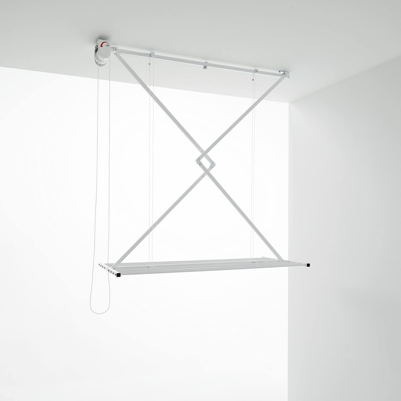 Premium Quality Ceiling clothes drying rack vertical clothes airer Made in Italy clothesline WHITE 128x54x25 cm