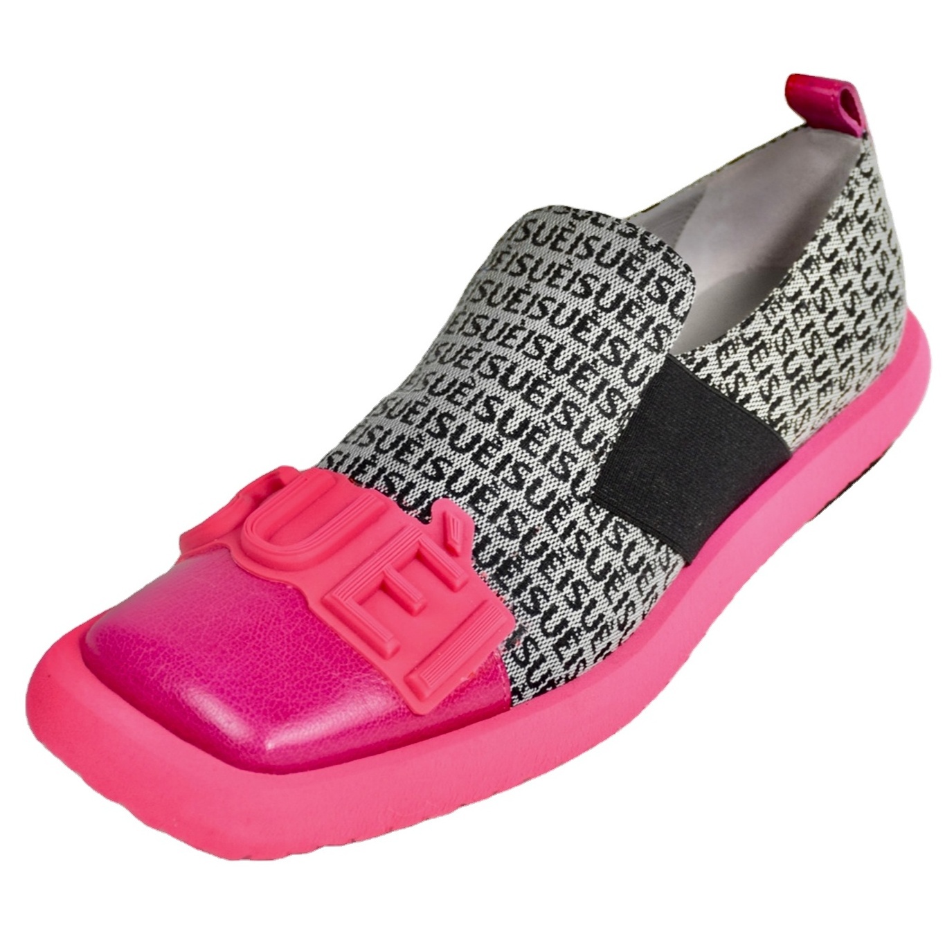 Top Quality Italian Leather and Jacquard Textile Pink Loafers Casual Style for Ladies and Boys Unisex