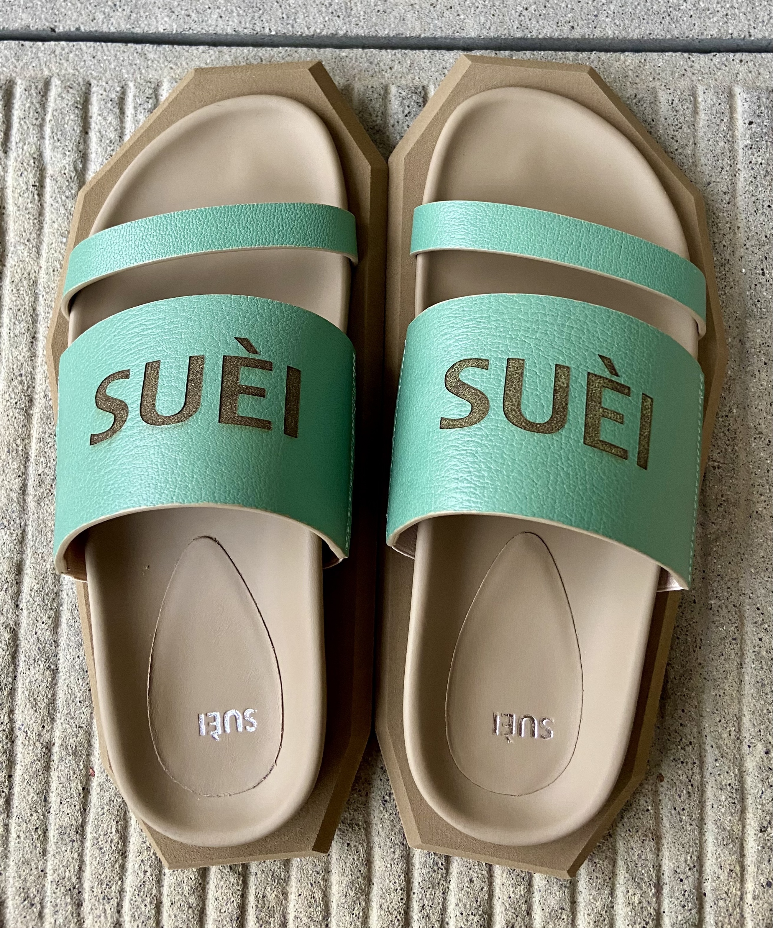 Top Quality Italian Calf Leather Fussbett Slippers Slides Fashion Sandals Tiffany and Toffee Color Shoes for Women and Ladies