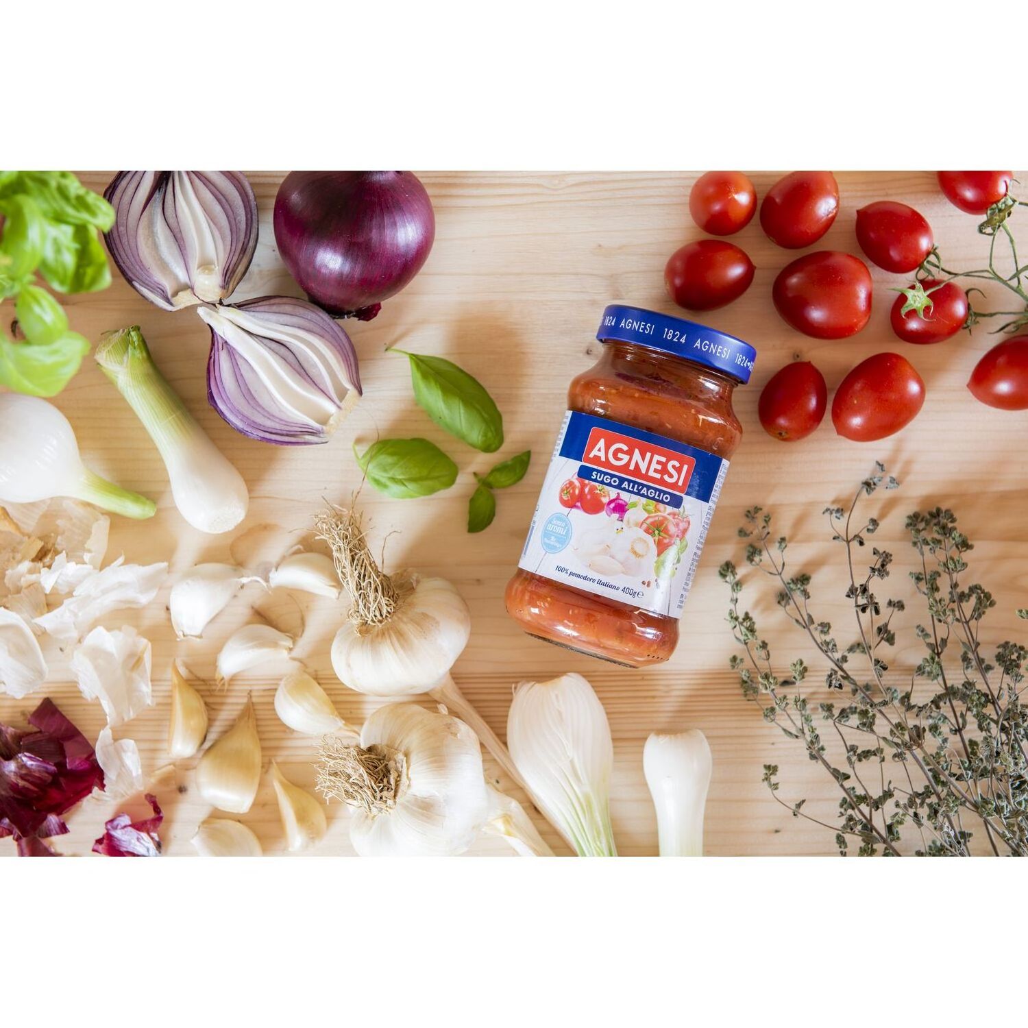 Top Garlic-Infused Italian Sauce - AGNESI Sugo Aglio 400g - Fresh Garlic Taste in Every Spoonful