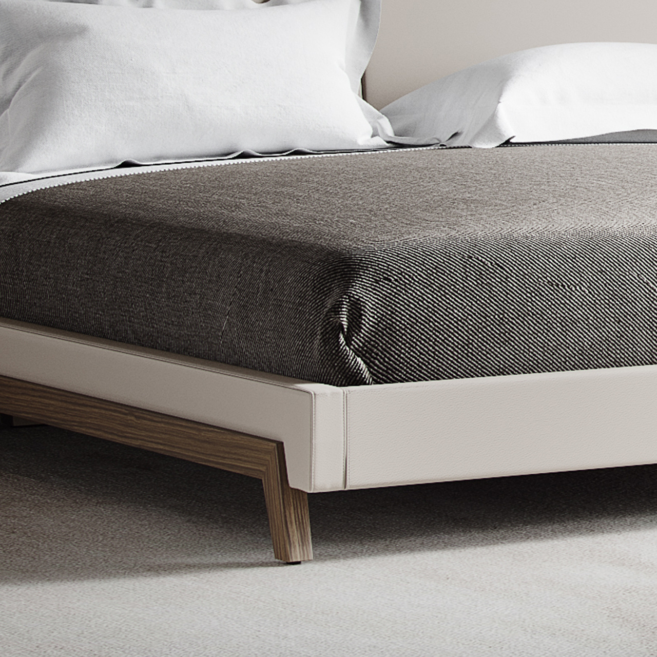 Modern Design High Quality Bedroom Furniture Nordic Simple  Tufted Upholstered Bed Fabric Bed