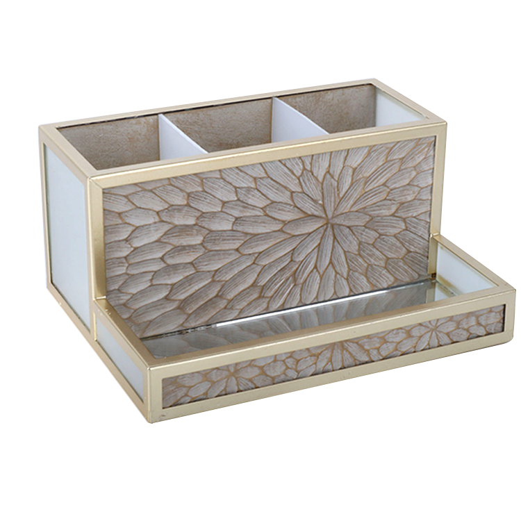 Unique Wood Carve Design  Beauty Storage, Bath Room Accessory.  Pencil Cup, Brush Holder