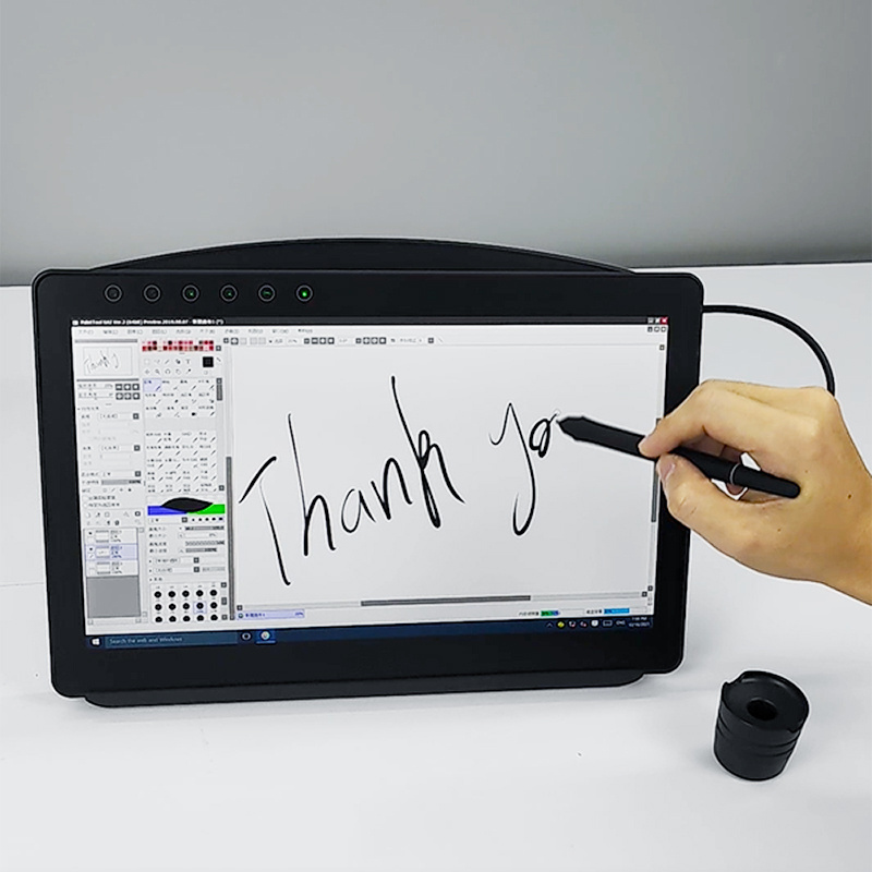 High Quality Graphic Tablet 8192 Level Pressure 266PPS Drawing Monitor Signature Pad 10points Capacitive Touch Black 13.3 Inches