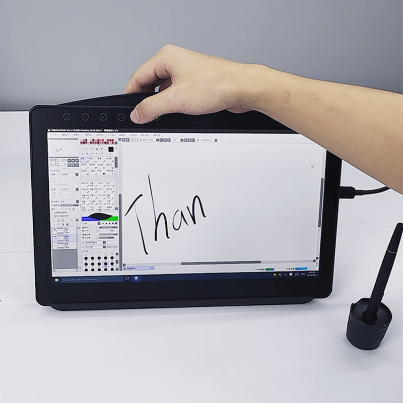 Tablet Graphic Drawing 8192 Level Pressure 266PPS Drawing Monitor Signature Pad 10points Capacitive Touch Black 1920 X 1080