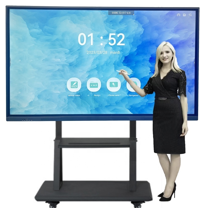 Flat Panels Smart Education Interactive Whiteboard 4K Screen 75